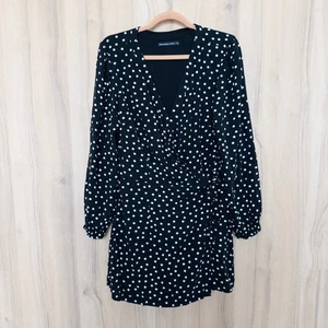 Abercrombie & Fitch Damen Strampler Größe L schwarz gepunktet Wickeloptik Retro klassisch chic - Bild 1 von 7