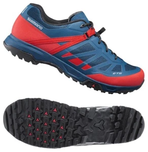 SHIMANO ET5 R ET500 size 38 flat pedal bicycle shoes red blue enduro eBike NEW - Picture 1 of 4