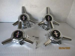4 AMERICAN RACING SALT  FLAT GLASS WHEELS 3 BAR SPINNERS CAPS VN511VN471 PONY  - Picture 1 of 2