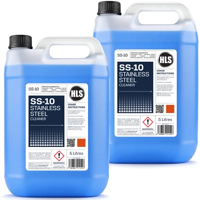 HLS SUPPLIES HLS SS-10 - Stainless Steel Cleaner 10L - Alcohol Based Cleaner (2 x 5L Pack)