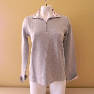 Orvis Women's 1/4 Zip Pullover Sweatshirt Print Liner Size S Heather Gray - Picture 1 of 6