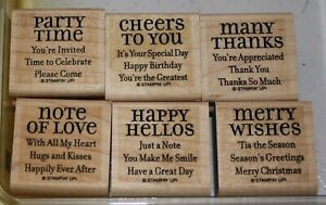 Stampin Up Retired Wood Mounted LOTS OF THOUGHTS Christmas Thanks Party Love