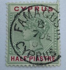 1896 CYPRUS STAMP #28 WITH FAMAGUSTA SON CANCEL GHOST TOWN FOR 46 YEARS