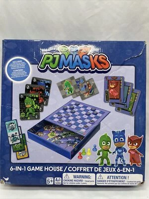 PJ Masks 6 In 1 Board Card Games Set Checkers Rummy Go Fish Memory Dominos - Image 1 of 4