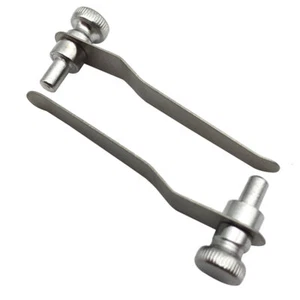 Pair Microscope Tablet Slides Clip Stage Presser Pressure Holder Stainless Steel - Picture 1 of 10