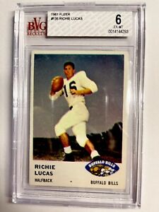 1961 Fleer #135 Richie Lucas QB Buffalo Bills (6) Ex-Mt Graded#0014144293