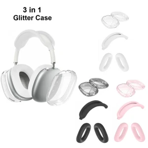 Funda de Silicona para AirPods Max Transparente Brillo TPU Auriculares Cubierta + Cubierta de Diadema - Imagen 1 de 14