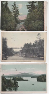 3 LAKE SARANAC POSTKARTEN UM 1907-11, GEBRAUCHT GESTEMPELT, KOSTENLOSER USA-VERSAND - Bild 1 von 2