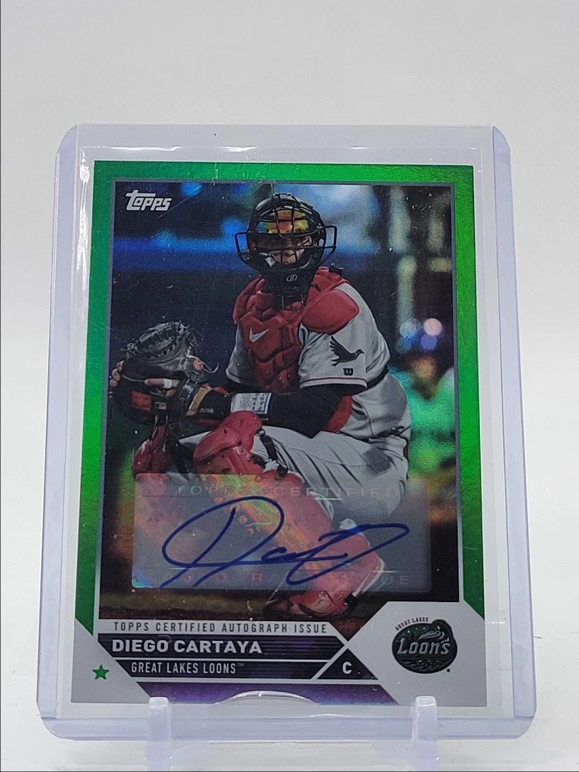 DIEGO CARTAYA 2023 TOPPS PRO DEBUT AUTOGRAPH GREEN FOIL AUTO /99 Q0865