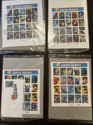 Estampillas completas de 41 centavos de superhéroes de Marvel Comics 2007 USPS Foto 1 de 4