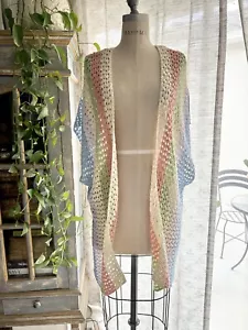 Crochet Duster Festival Hippie Boho Long Cardigan Medium Loveriche - Picture 1 of 9
