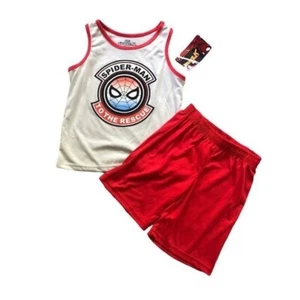 NWT MARVEL Boys Spider- Man To The Rescue Outfit Sleeveless Top/Shorts 6T - Picture 1 of 5
