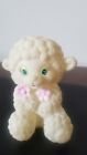 Vintage Rubber Sheep Squeaker Toy Cream Yellow Made In Italy 4"