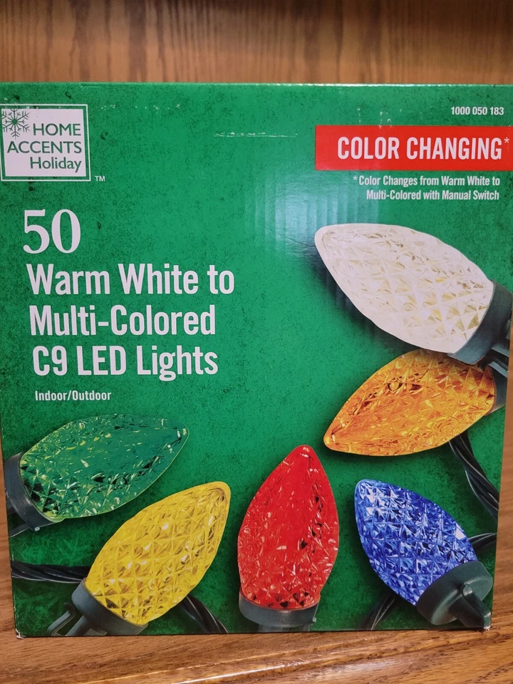 Home Accents Holiday 50 Warm White to Multi-colored C9 LED Lights