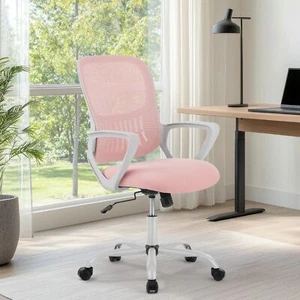 Office Chair Ergonomic Desk Chair for Home Office Bedroom Study Pink - Picture 1 of 7