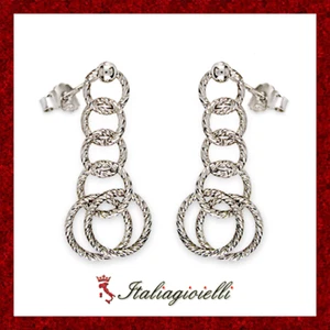 Sfavillanti Orecchini Diamantati Donna in Argento 925 rodiato Oro Bianco - Foto 1 di 5