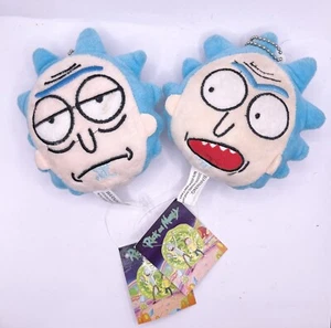 "Nuevo con par de etiquetas Rick y Morty Rick cabeza busto felpa llavero/mochila tirar 4""" - Imagen 1 de 4
