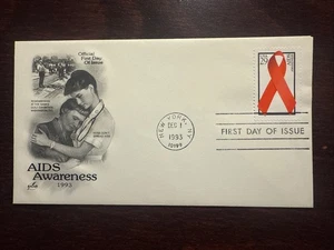 US FDC COVER 1993 YEAR AIDS SIDA HEALTH MEDICINE STAMPS SCOTT 2806 - Picture 1 of 1