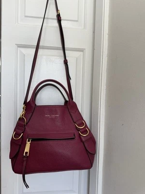 Bolso Cartera Bolso de Mano Marc Jacobs Anchor Púrpura Rosa Cuero Foto 1 de 4