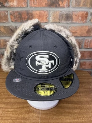 Шляпа New Era San Francisco 49ers меховая зимняя 59fifty 7 5/8 ретро Crown NFL - Изображение 1 из 4