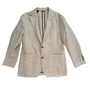 Bonobos Jetsetter Sport Mantel Jacke Herren 38 beige Fensterscheibe Leinen zwei Knöpfe - Bild 1 von 11