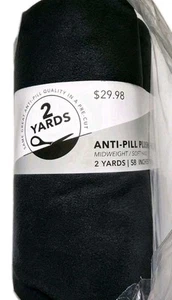 Anti-Pill Pre-Cut Plush Black Fleece Fabric- 2yards x 58" NEW $29.98 - Picture 1 of 7