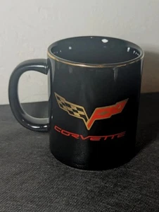 Chevy Corvette Regular 12oz Black Red with Gold Trim Coffee Cup - Picture 1 of 4