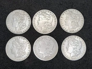 Dólares de plata Morgan - Philadelphia Mint buenos anteriores a 1921 -6 monedas - Imagen 1 de 4