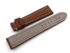 Watch Band Breitling Chronomat Cuir Veritable Brown Gold 20/18mm Handmade Casual - Picture 1 of 5