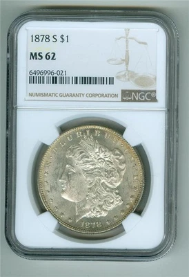 U.S. 1878-S MORGAN DOLLAR NGC MS-62 UNC - Image 1 of 2
