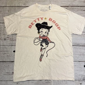 T-shirt Betty Boop cowboy western taglia L maglietta donna avorio - Foto 1 di 7