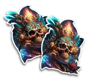 Paquete de 2 pegatinas del Día de los Muertos Calcomanías del Día de los Muertos Calavera de Azúcar #34014 - Imagen 1 de 2
