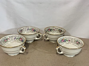 Lamberton Ivory China "Flora" Porcelain Coffee Tea Cups Lot of 4 - Picture 1 of 9