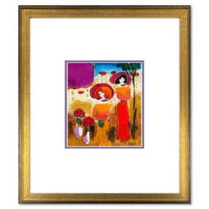 Moshe Leider, gerahmt Original Mixed Media Aquarellmalerei, handsigniert - Bild 1 von 3