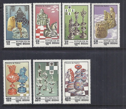 1983 Guinea-Bissau History of Chess 473-479 / 674-680 - Complete MNH Fresh Cover