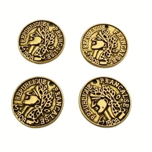 100Pcs Antiqued Golden Color Coin Charms Pendants Game Coins For DIY Jewelry - Picture 1 of 7