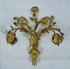APPLIQUE LAMPADA DA PARETE 3 LUCI LED FERRO BATTUTO FORGIATO ORO ART.L71 RUSTICO - Imagen 1 de 5