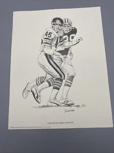 1981 Muschelöl Skizzendruck Gary Fencik Chicago Bears 13,75 Zoll x 10,75 Zoll NEU - Bild 1 von 3