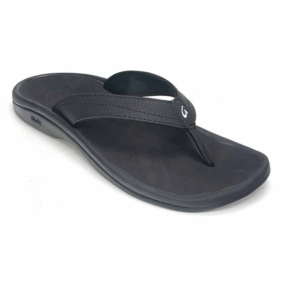 OluKai Ohana Black Flip Flop Women's Size 8 N1366