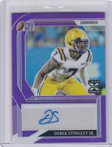 2022 Pro Set Metal Purple Prismatic Auto Derek Stingley Jr Rookie Texans 1/30 - Picture 1 of 2