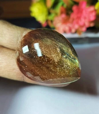 Doublet Blusher Gemstone Pear Shape 40X31X12.50MM Artisanal Gemstone Handmade - Image 1 of 4