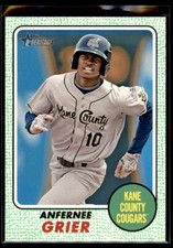 Anfernee Grier 2017 Topps Heritage Minor League Green Border Rookie 22/50 #71