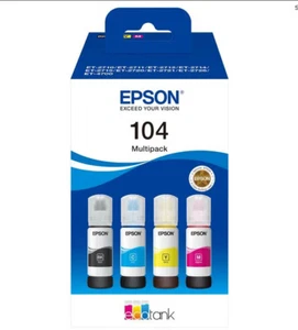 4x Original Epson Tinte 104 EcoTank ET- 1810 2710 2711 2720 2726 4700 4800 SET - Afbeelding 1 van 7