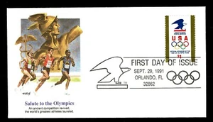 1991 US #2539 Salute to the Olympics $1.00 First Day Cover  (ESP#5261) - Picture 1 of 2
