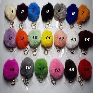 7-8cm "ECHTFELL" Pelzbommel Fellbommel Bommel Pompon Pelz Schlüsselanhänger