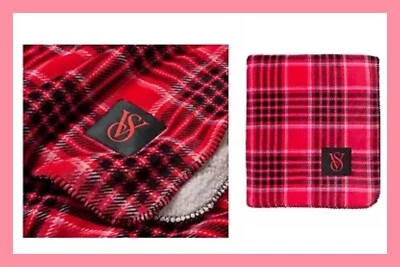 Novo VICTORIA'S SECRET Cobertor Sherpa Macio Acolhedor Feriado Xadrez Vermelho Grande 60X50 - Imagem 1 de 4