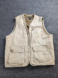 Vtg Dockers Vest Mens L/XL Beige Outdoor Utility Hunting Fishing Pockets - Picture 1 of 12