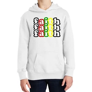 Felpa con cappuccio manica lunga giovanile Faith Stack multicolore illustrazione nera - Foto 1 di 16