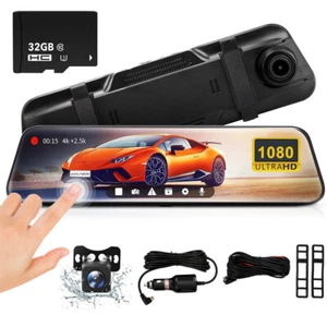 Grabadora de video frontal/trasera cámara DVR de doble lente para tablero espejo 4K de 10" + 32 GB - Imagen 1 de 15