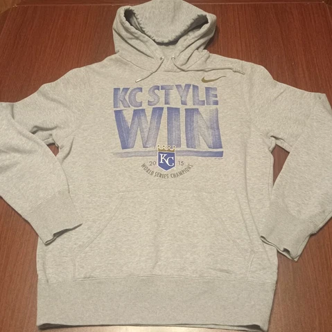 Nike Kansas City Men's Hoodie Small Gray 2015 World Series Champions Cover